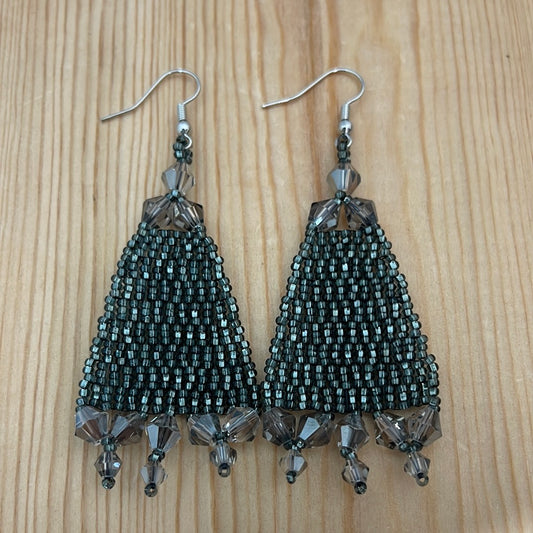 Black Seed Bead Hook Earrings