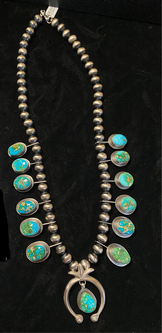 Sonoran Gold Turquoise Squash Style Necklace 24"  Lot 1 5/29