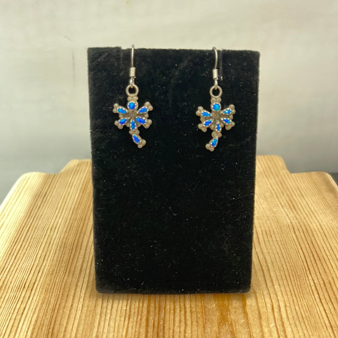 Blue Opal Hook Earrings