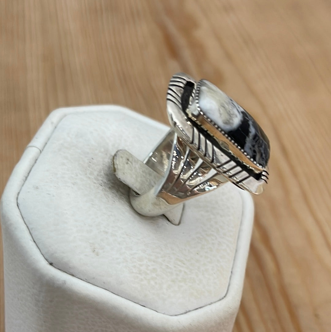 5.5 - White Buffalo Rectangle Ring