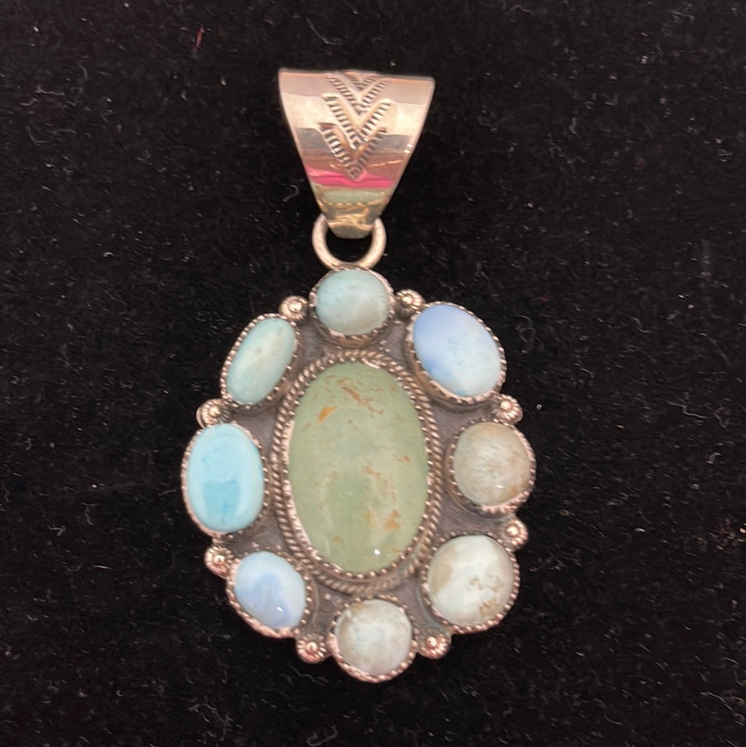 Golden Hills and Emerald Valley Turquoise Pendant