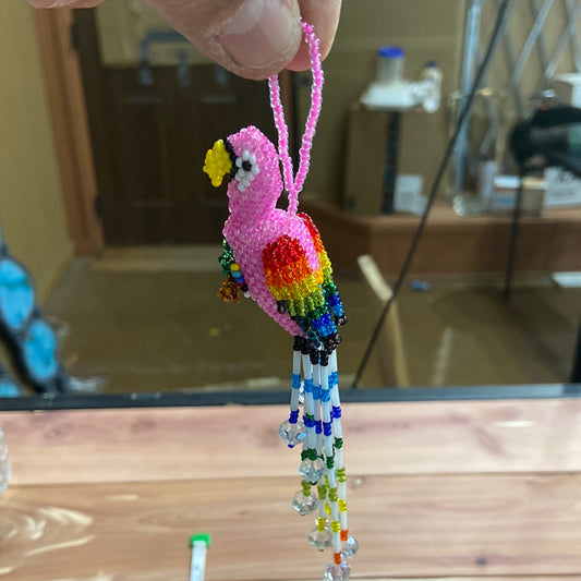 Beaded Parrot ornament