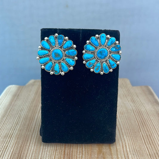 Kingman Turquoise Cluster Post Earrings