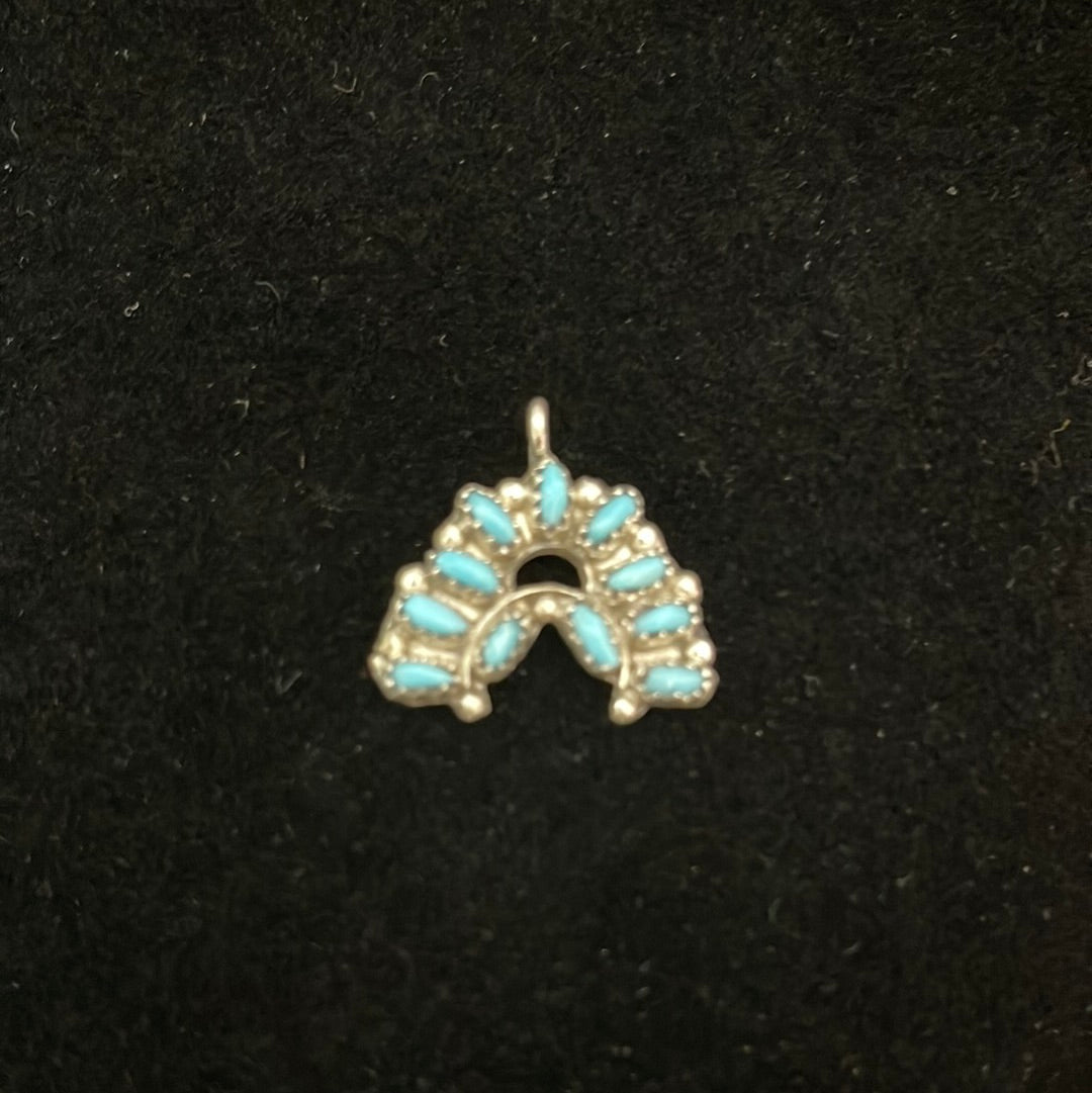 Sleeping Beauty Zuni Needlepoint Turquoise Pendant