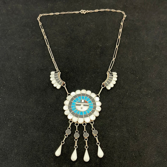 Zuni Sun Face 18” Necklace by Jose Massie Zuni