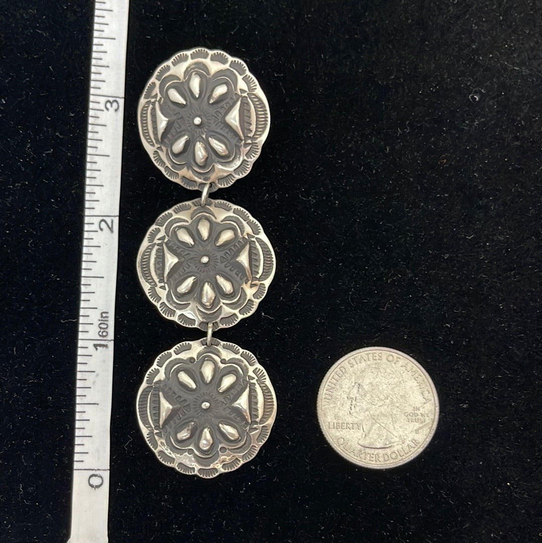 Triple Concho Post Earrings