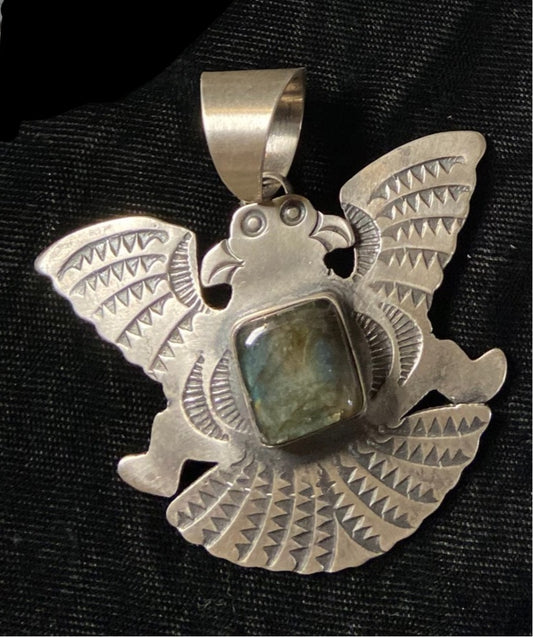Labradorite Eagle Pendant