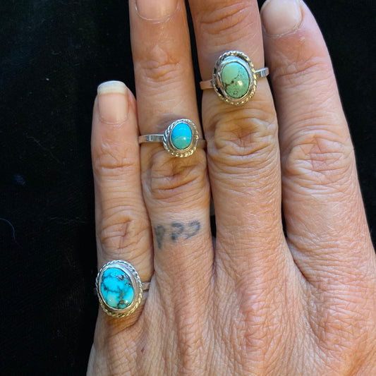 Dainty Sonoran Gold Turquoise ring size 5.0