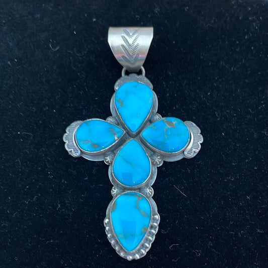 Turquoise Mountain Cross Pendant