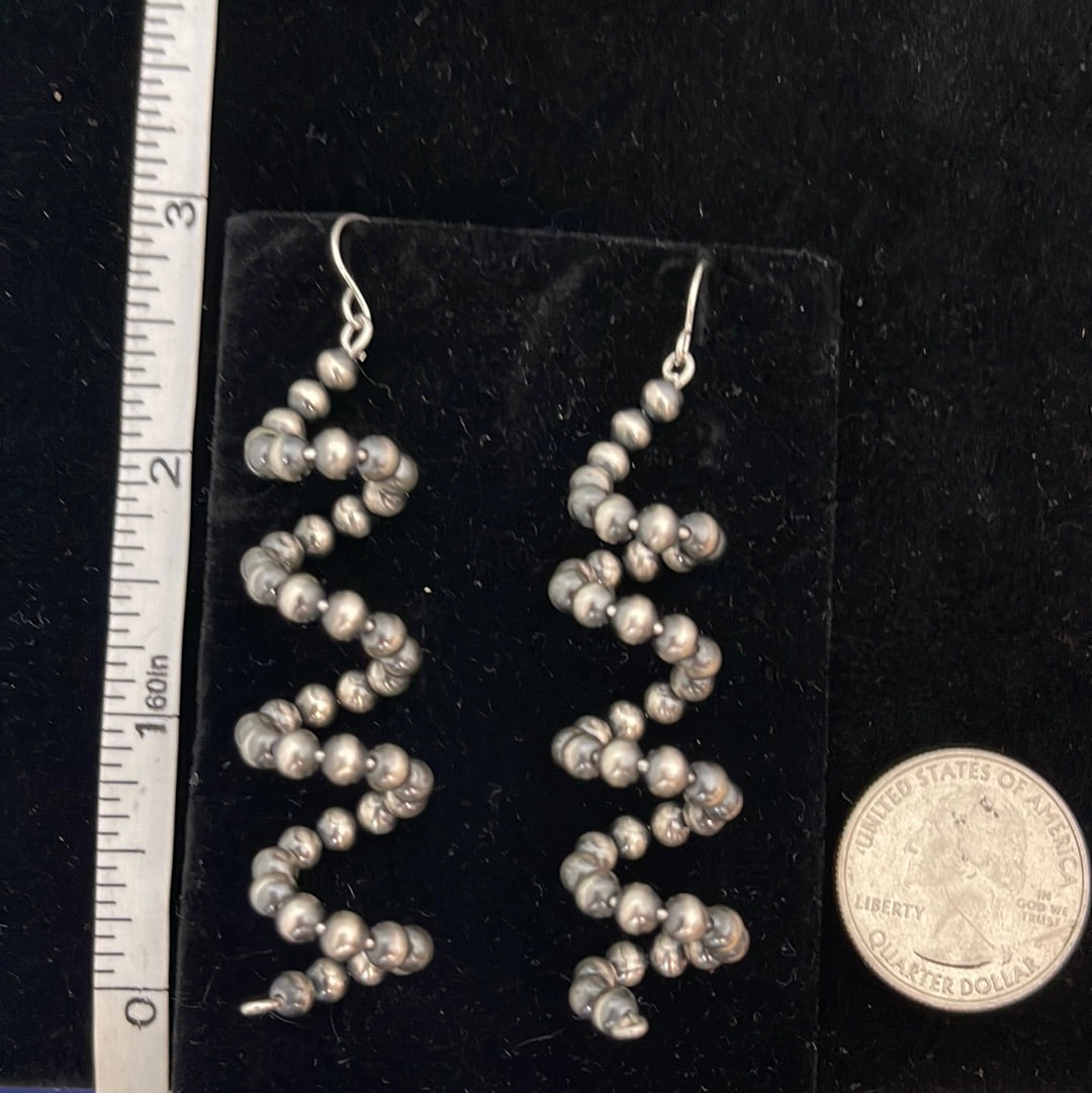 Navajo Pearls Wire Twist Earrings