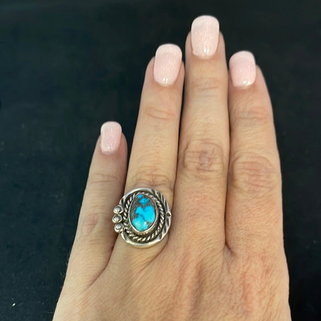 Vintage Turquoise Oval Size 5.5 Ring