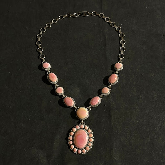 Cotton Candy (Pink Conch Shell) Lariat 29" Necklace