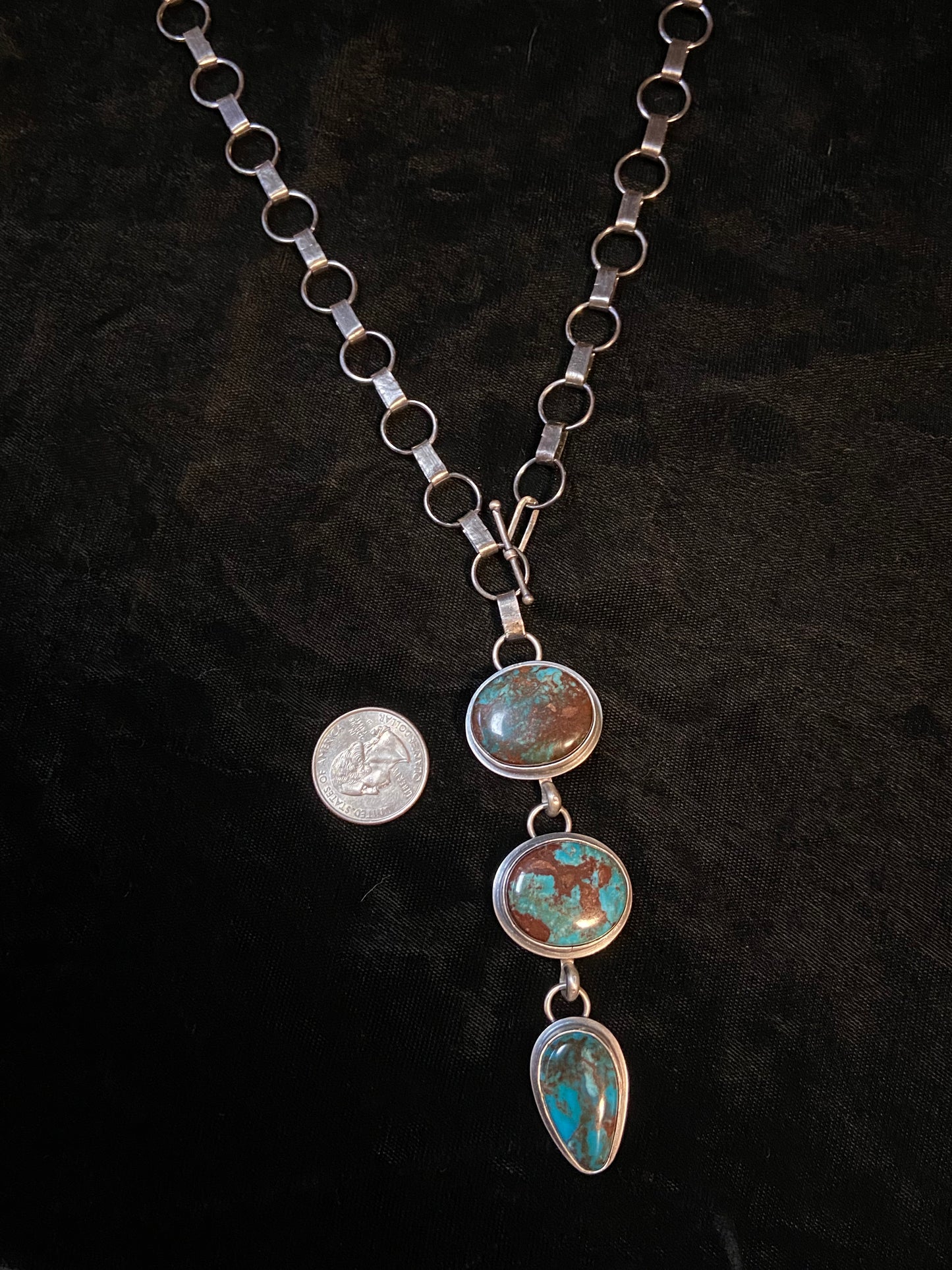 Egyptian Turquoise Lariat Necklace