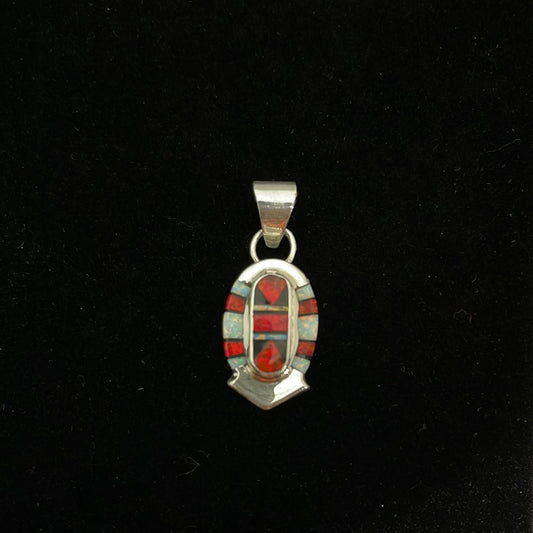 Black Jet and Opal Pendant