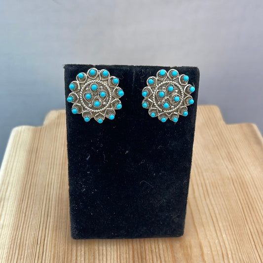 Sleeping Beauty Turquoise Cluster Post Earrings