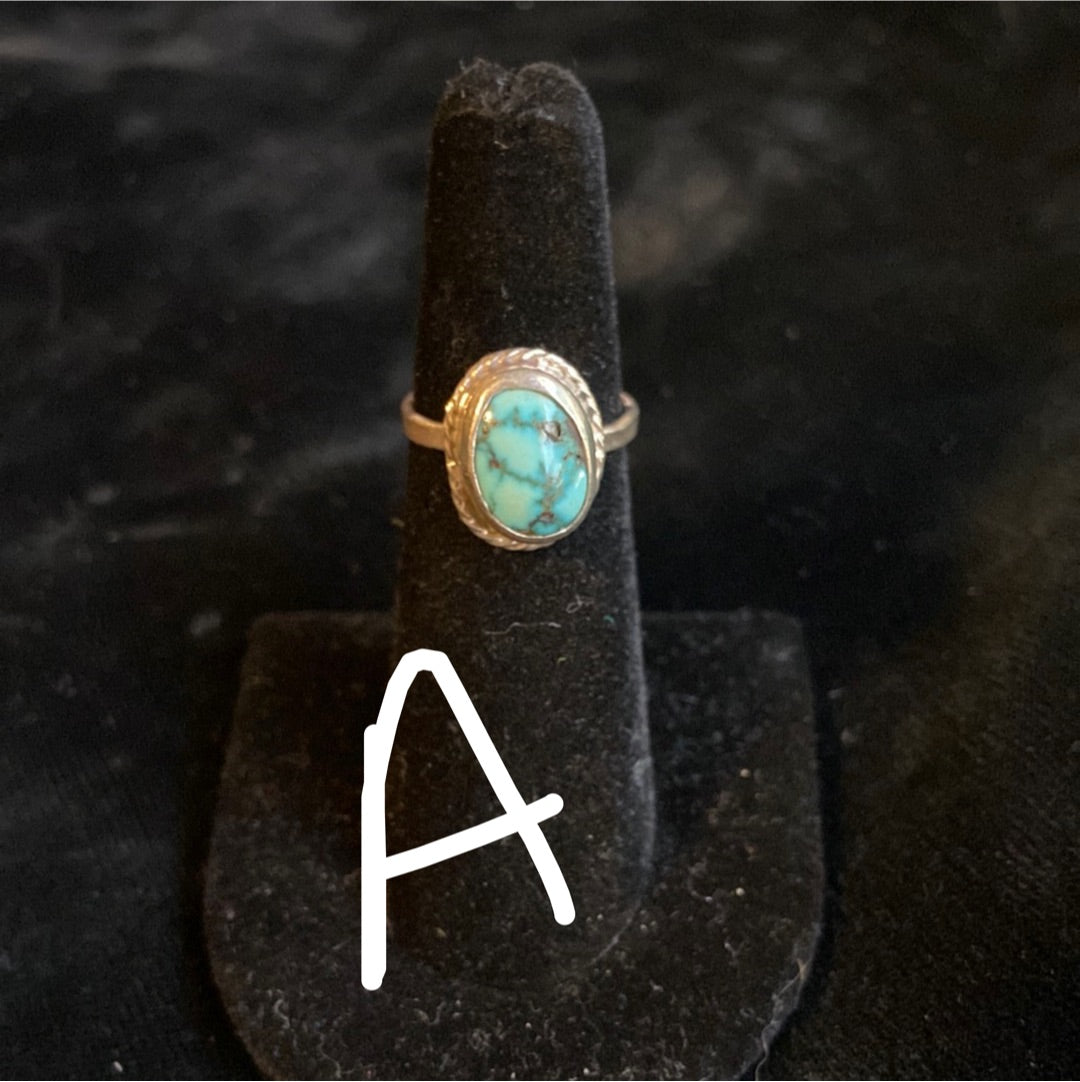 Dainty Sonoran Gold Turquoise ring size 5.0