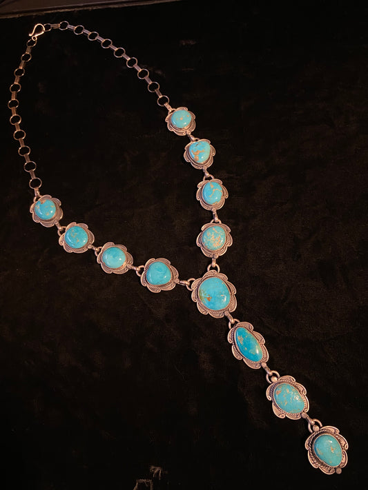 Kingman Turquoise Necklace by Gilbert Nez
