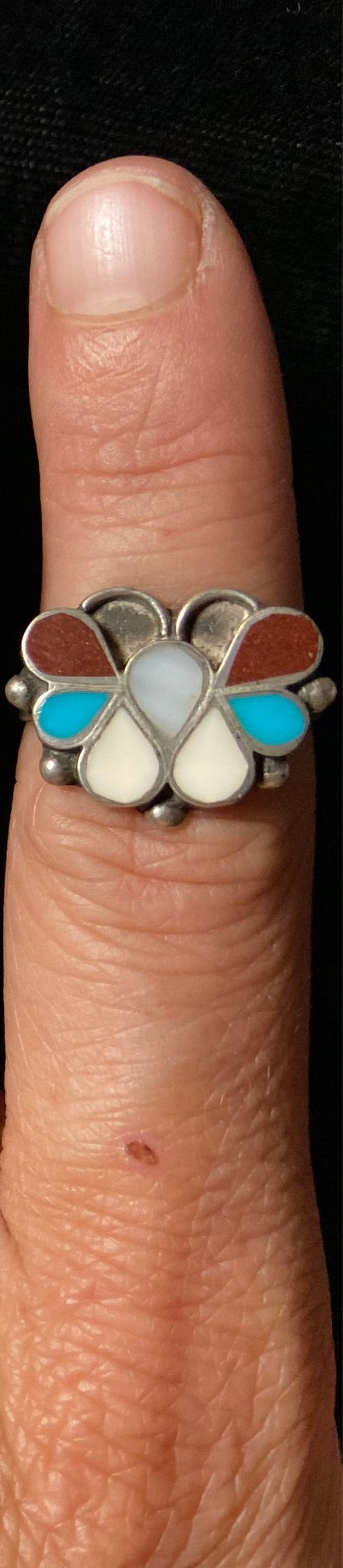 Vintage Butterfly Inlaid Ring