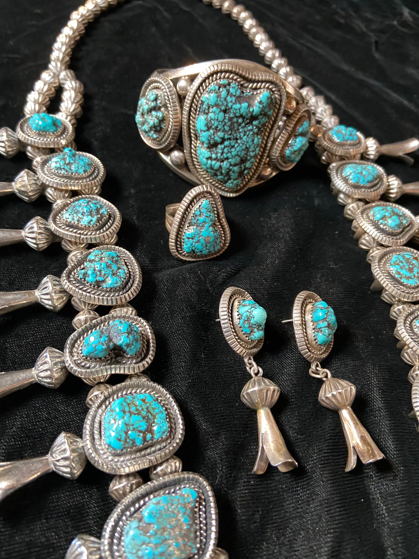 Vintage Lone Mountain Turquoise set by Mary Marie