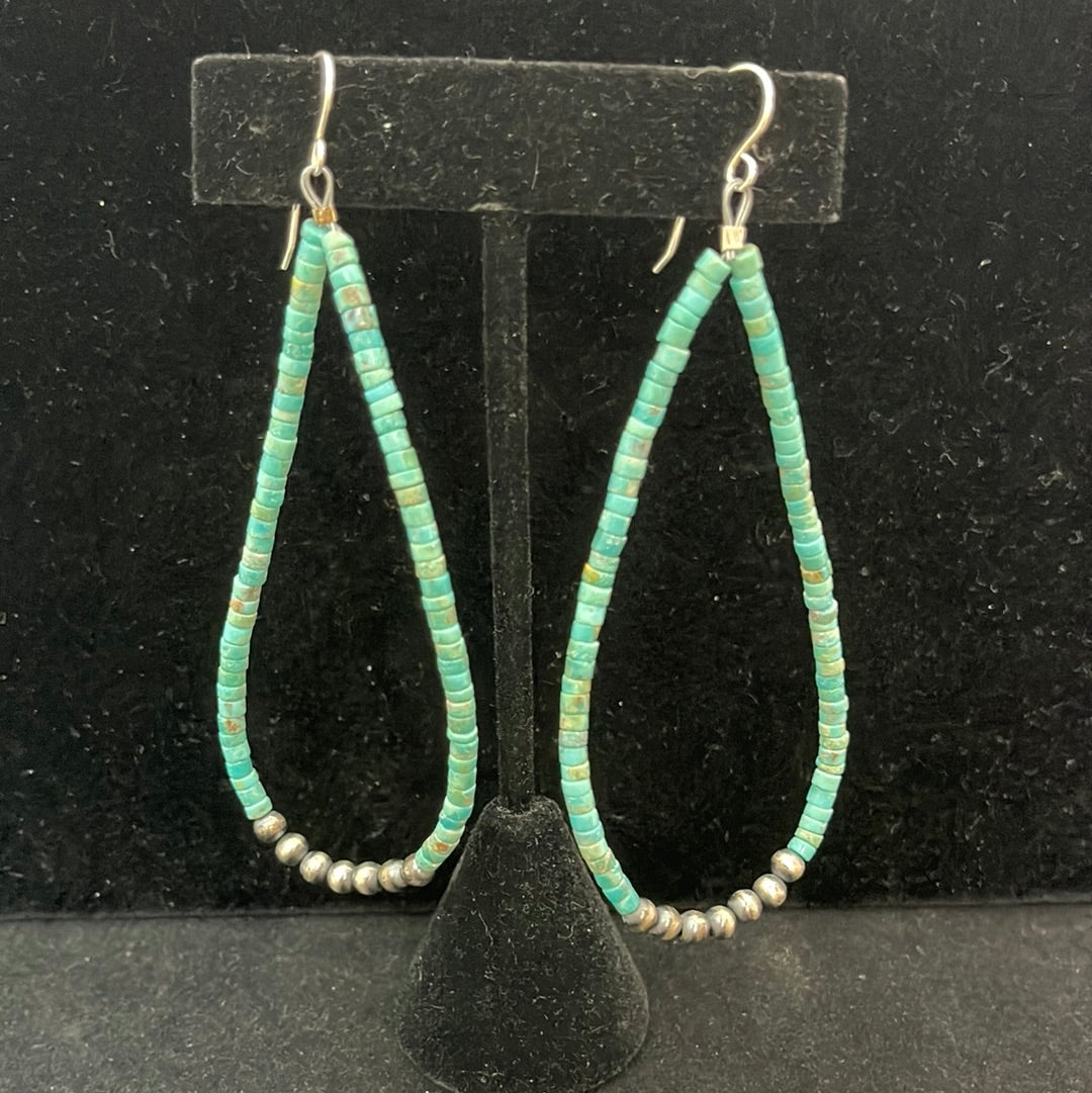 Heishi Beads with Navajo Pearls on Hook Earrings