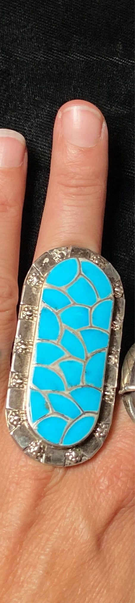 Turquoise Inlaid Ring size 10.0