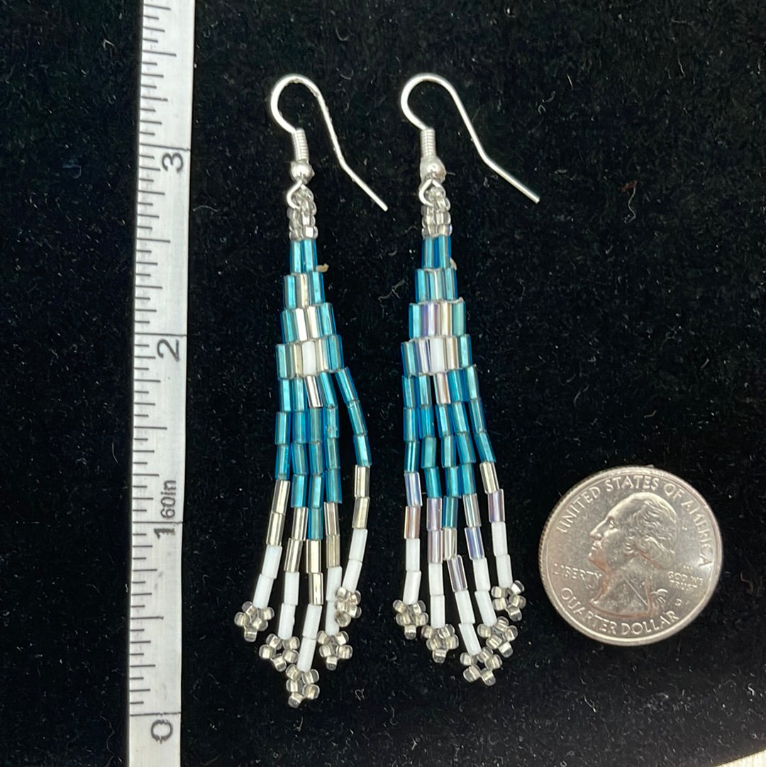 Seed Bead with Bar Bead on Hook Earrings