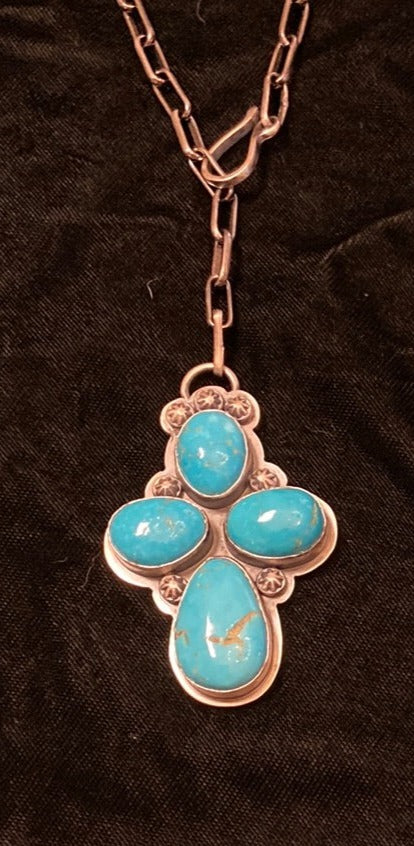 Kingman Turquoise Lariat Style 20" Necklace